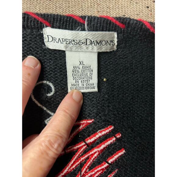 Draper’s & Damon’s Ramie Blend Cardigan Sweater XL Festive Christmas Knit - Picture 3 of 7
